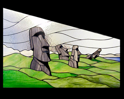 vitral paisaje rapanui
